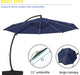 11Ft Offset Cantilever Patio Umbrella with Solar Lights, Large round Outdoor Umbrella with Base Included, Aluminum Frame, 360° Rotation & Infinite Tilt for Deck Pool Backyard, Navy Blue