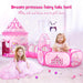 3PC Princess Tent for Girls with Kids Ball Pit and Crawl Tunnel for Toddlers, Pink Pop up Playhouse Toys Indoor& Outdoor for Birthday Gifts