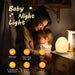 Night Light for Kids, Baby Egg Light with 7 Colors Changing Mode & Stepless Dimming, Nursery Night Lamp BPA Free,Rechargeable Egg Night Light for Breastfeeding 1H Timer & Touch Control, Wood