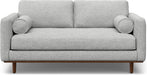 Morrison Mid-Century Modern 72 Inch Wide Sofa with Ottoman Set in Mist Grey Woven-Blend Fabric for the Living Room and Family Room