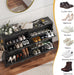 Black Fluted Shoe Cabinet With Adjustable Shelving
