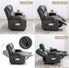 Manual Reclining Sofa - 3 Seat Recliner Sofa with Heat & Massage Function, Wall-Hugger Reclining Sofa for Living Room (Grey) | Cup Holder, Side Pocket