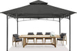 Outdoor Garden Gazebo for Patios with Stable Steel Frame(11X11, Dark Gray)