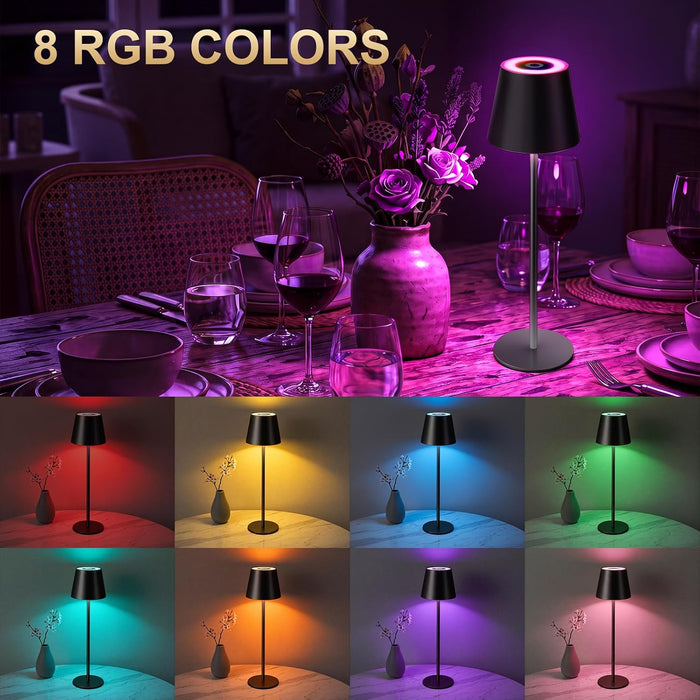 4 Pack Cordless Table Lamp Rechargeable Black