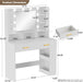 White Vanity Dressing Table With Illuminated Mirror