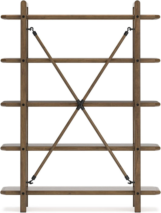 Signature Design by Ashley Roanhowe Contemporary 5-Tier 71" Bookcase, Light Brown