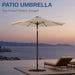 9Ft Patio Umbrella with Push Button Tilt and Crank,Outdoor Market Table Umbrella UV Protection 8 Sturdy Ribs for Backyard,Garden,Pool,Deck(Beige)