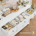 55" Kitchen Buffet Cabinet with Storage, Sideboard with Drawer, White