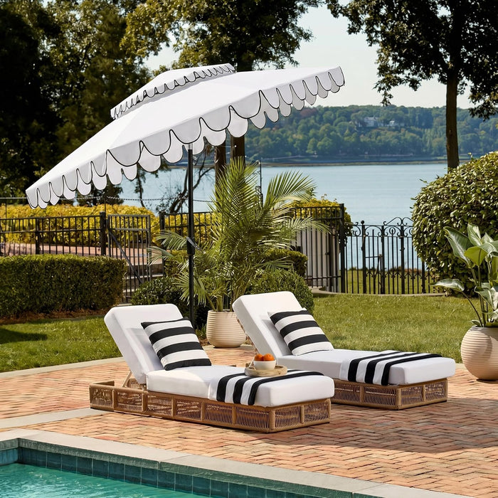 Outdoor Venice 9-Foot round Double Top Crank UV Protected Umbrella