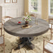 47IN Wood round Dining Table for 4-6，Farmhouse round Kitchen Table