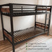 HeavyDuty TwinOverTwin SpaceSaving Metal BunkBed Brown