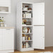 Tall White Metal Pantry Cabinet Sixtyseveninch Locking