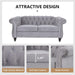 3 Piece Living Room Set, Sectional Chesterfield Sofa Chair Contemporary Upholstered Velvet Loveseat Couch Sets for Living Room, Bedroom, Office