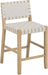 Cohen Mid Century Modern Bar Stool, Upholstered Faux Leather Counter Stool with Back and Solid Wood Legs, off White