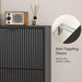 Black Fluted Shoe Cabinet With Adjustable Shelving