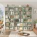 6 Tier Tall Bookshelf and Bookcase with Open Display Shelves, Green