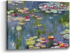 Water Lilies Canvas Wall Art: Claude Monet Famous Painting Print Flower Lake Picture Reproduction Giclee Artwork for Bedroom Living Room Home