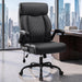 Office Chair, High Back Ergonomic Desk Chair with Inflatable Lumbar Support for Lower Back Pain Relief, Executive Leather Computer Chair with Rocking Function & Padded Flip-Up Arm
