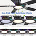 Flush Mount Ceiling Fan with RGB Light - 52In Black Ceiling Fan Light with Reversible Mute Motor, LED 3CCT Dimmable, Low Profile Modern Ceiling Fans for Indoor, Party, Covered Outdoor