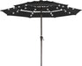 9 Ft 3-Tier Outdoor LED Lighted Patio Umbrella W/Crank, Black