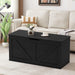 Black 39.4 Inches PremiumSolidWood Entryway Storage Bench