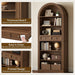 Arched Bookshelf, 73" Tall Arch Bookcase with Drawers, 6-Tier Farmhouse Book Shelf, Wooden Bookshelf with Open Display Shelves for Living Room, Office, Adjustable Shelf, Walnut