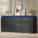 9 Drawer Dresser for Bedroom, 63" Long Black Chest of Drawers W/Led Lights