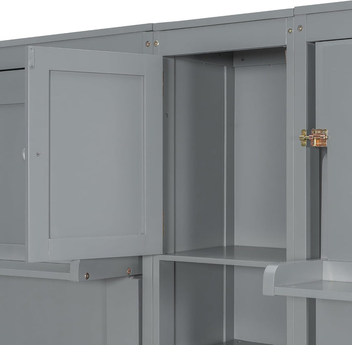 SlateGray Contemporary Murphy Dual Twin Beds Cabinetry