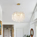 18-Inch Coastal Chandelier 6-Light Gold Tree Branch Crystal Chandelier