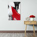 Red Abstract Canvas Wall Art: Modern Minimalist Black and White Picture Handmade Textured Oil Painting Poster for Living Room Bedroom Bathroom Office Home Wall Decor 24X36
