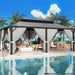 20x12 Hardtop Gazebo AluminumFrame Outdoor Gray Weatherproof