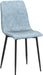 4 Set of Dining Chairs, Metal Frame Dining Chair for Kitchen Room,Technology Cloth Seat Chair for Living Room, Bedroom(Light Blue)