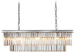 Chrome Rectangle Crystal Pendant Light 39.4Inch Chandelier
