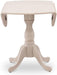 DMT-ABC-TP Dublin Kitchen Dining Table - a round Wooden Table Top with Dropleaf & Pedestal Base, 42X42 Inch, Wirebrushed Buttercream | Kitchen