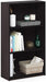 Threefold Tier Bookcase Storage Systems Dark Walnut