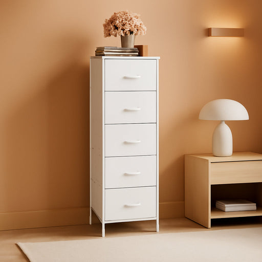 White Tall Dresser 5 Drawer Closet StorageSolution