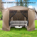 12X12 Pop up Canopy Gazebo, Outdoor Canopy Tent Screen House with 6 Sidewalls and Netting for Camping, Waterproof, UV Resistant, Ez Set-Up Party Tent with Carrying Bag and Ground Stakes,Khaki