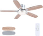 50 Inch Low Profile Ceiling Fans with Lights and Remote, Modern Brushed Nickel Flush Mount Ceiling Fan, 3CCT, Dimmable, Quiet DC Reversible Motor, for Bedroom Living Room Indoor/Outdoor Use