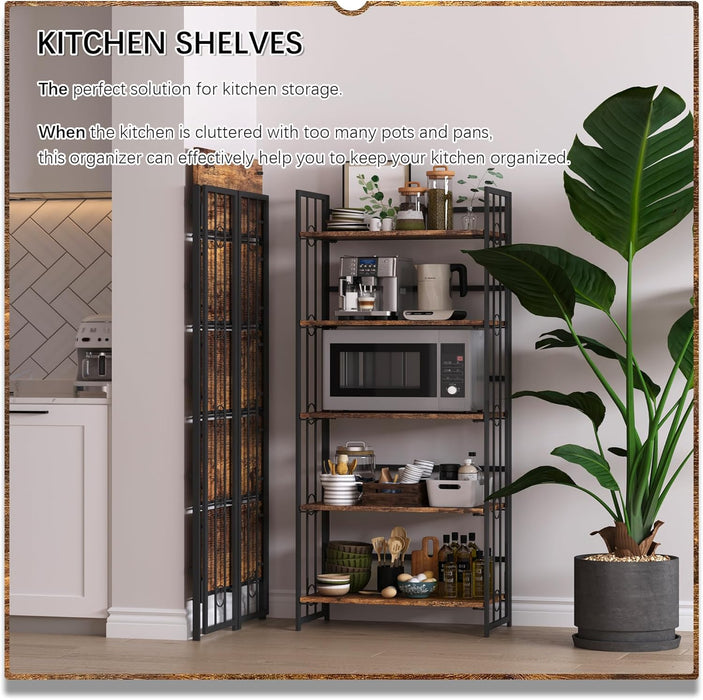 Foldable IndustrialGrade 59 Inch Bookshelf No Assembly
