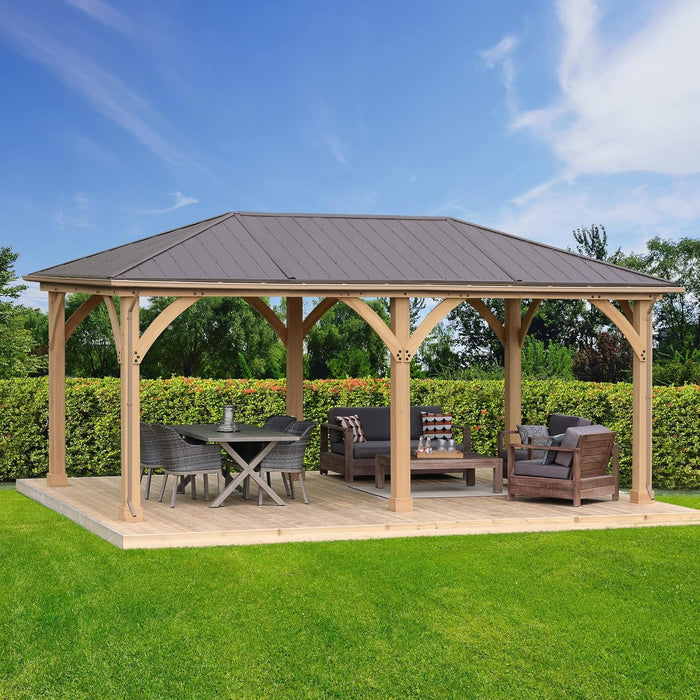 12 X 20 Meridian Gazebo Rain Gutters, Complete Gutter System with 4 down Spouts for Meridian Gazebo