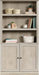 Miscellaneous Storage Bookcase with Doors, Adjustable Shelves, 5 Shelf Bookcase - Chalked Chestnut Finish