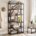 Rustic Brown 70.8-Inch Tall 5-Tier Etagere Bookshelf