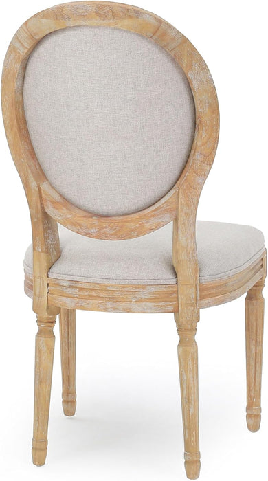 Phinnaeus Polyester Beige Fabric Dining Chair (Set of 2), 2-Pcs Set