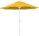 12-Year-Non-Fading, 9Ft Premium Sunbrella Patio Umbrella, Hand-Crank, Button-Tilt, White Frame, Sunflower Yellow Fabric