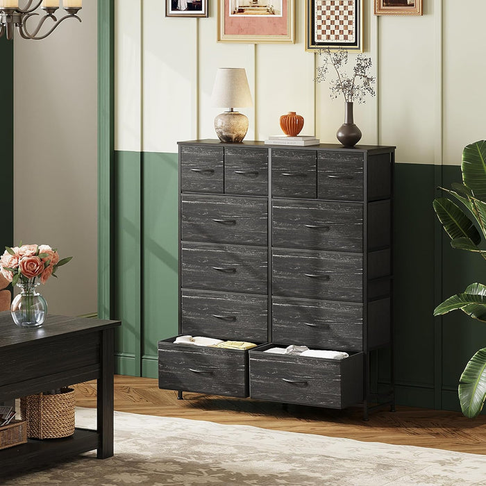 Charcoal Dresser with 12 Drawers