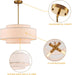 NineteenPointSevenInch Drum Chandelier Antique Gold Linen