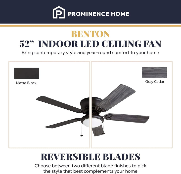 Classic 52-inch Matte Ceiling Fan Integrated Lighting
