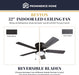 Classic 52-inch Matte Ceiling Fan Integrated Lighting