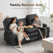 3 Seat Recliner Sofa with Flip Backrest Design, Loveseat Reclining Sofa with Storage Drawer, USB Ports, 2 Cell Phone Holder, Loveseat Recliner Couch for Living Room