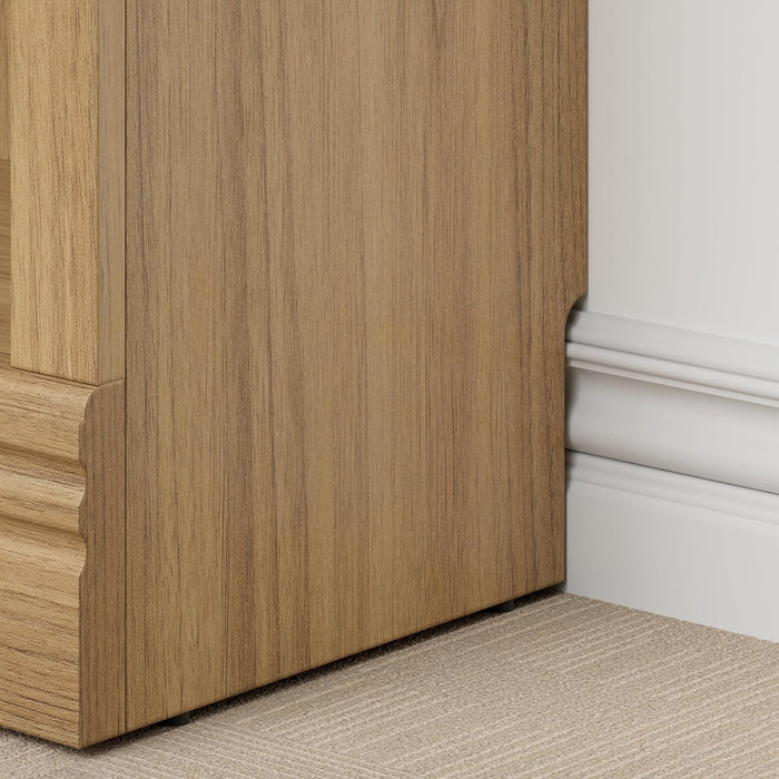 Oak 72.5-Inch Tall Bookshelf With Adjustable Shelves